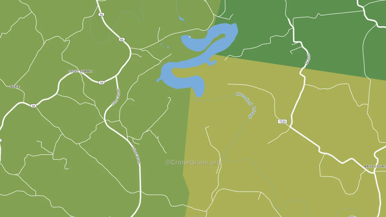 Dog Town, PA Map of Theft Rates