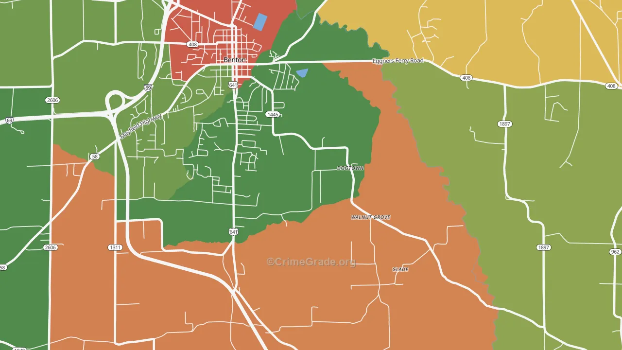 Dogtown, KY Map of Theft Rates