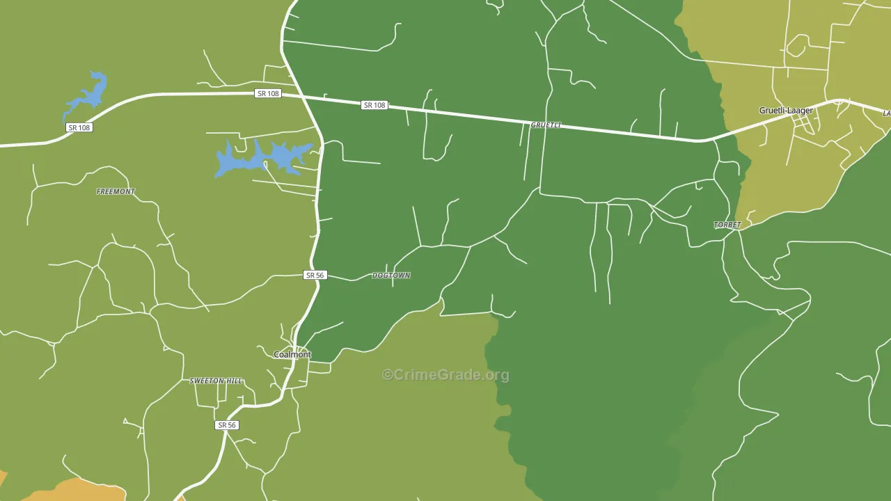 Dogtown, TN Map of Theft Rates