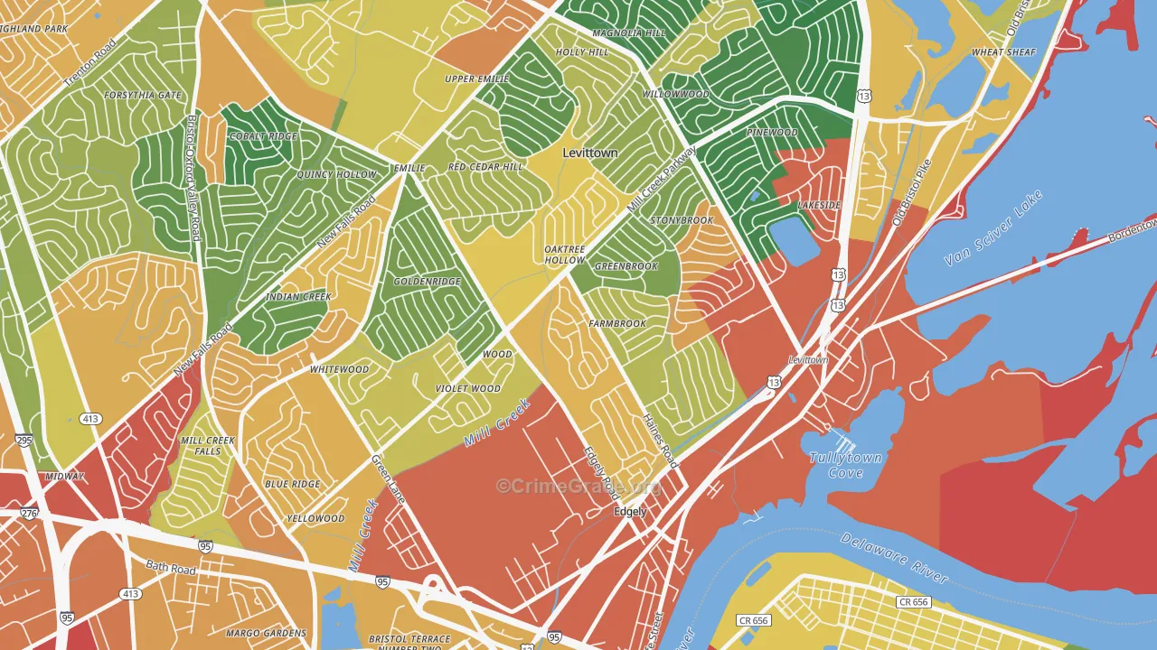 Dogwood Hollow, Levittown, PA Map of Theft Rates