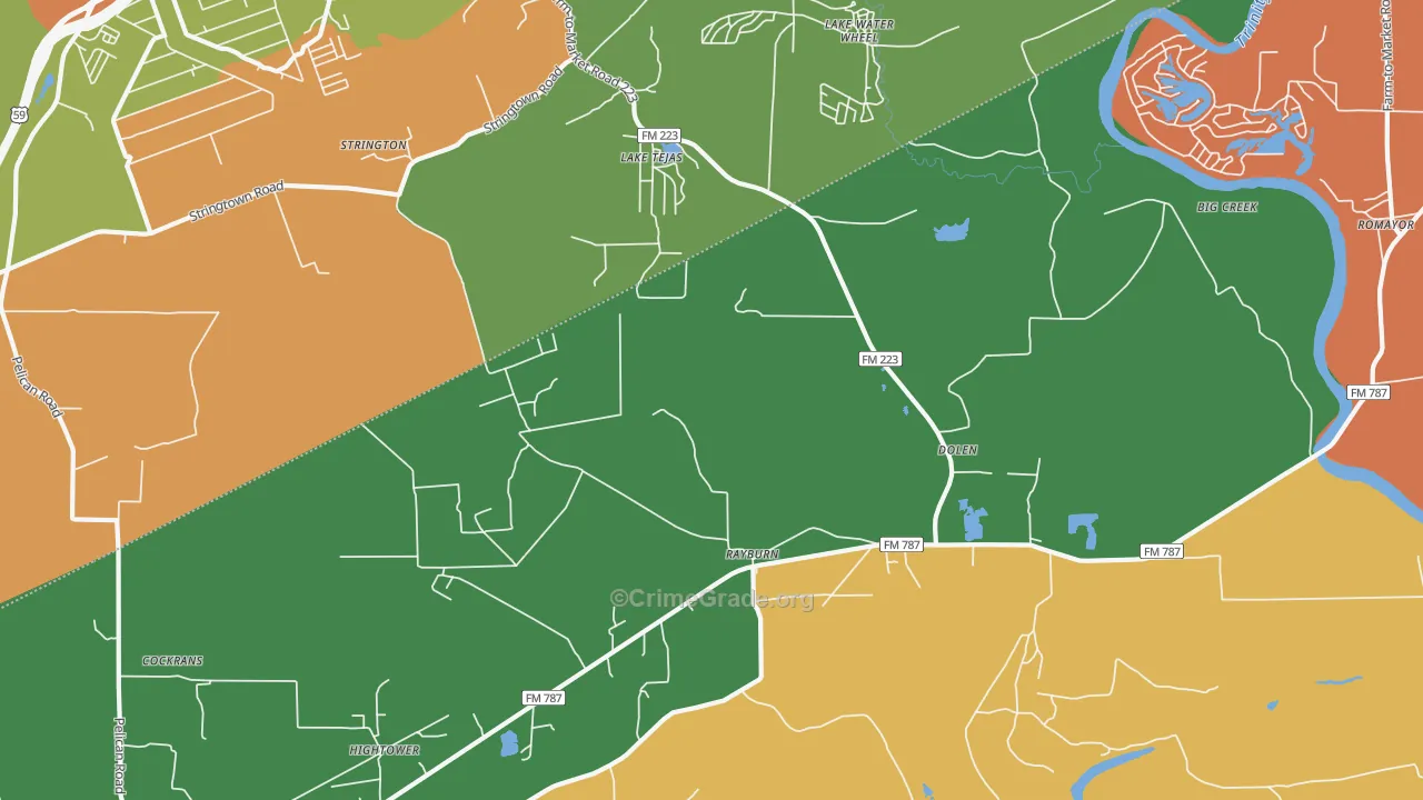 Dolen, TX Map of Theft Rates