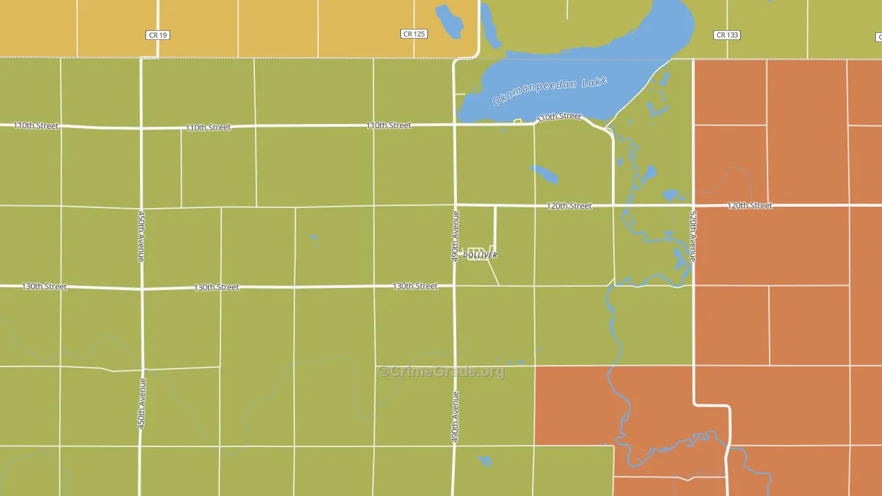 Dolliver, IA Map of Theft Rates