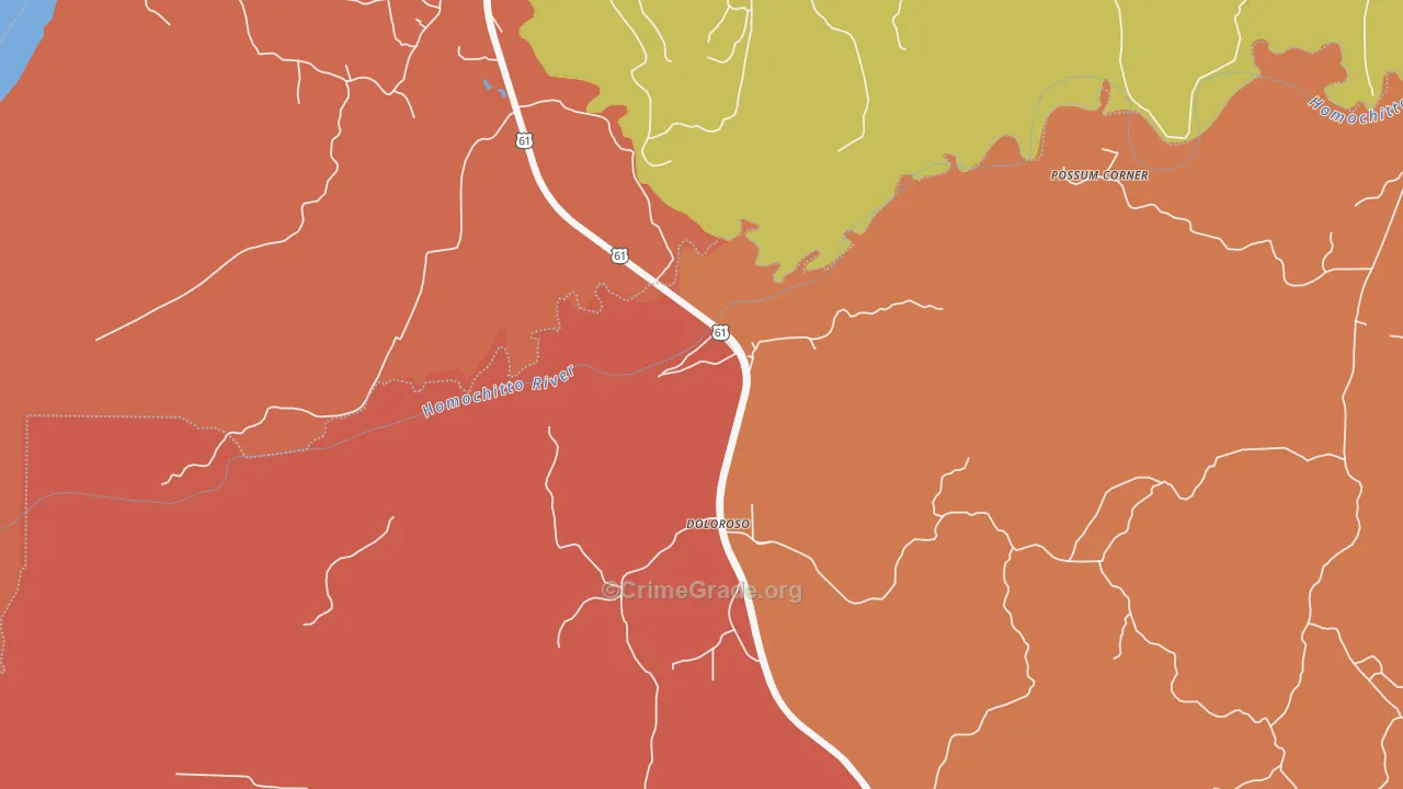 Doloroso, MS Map of Theft Rates