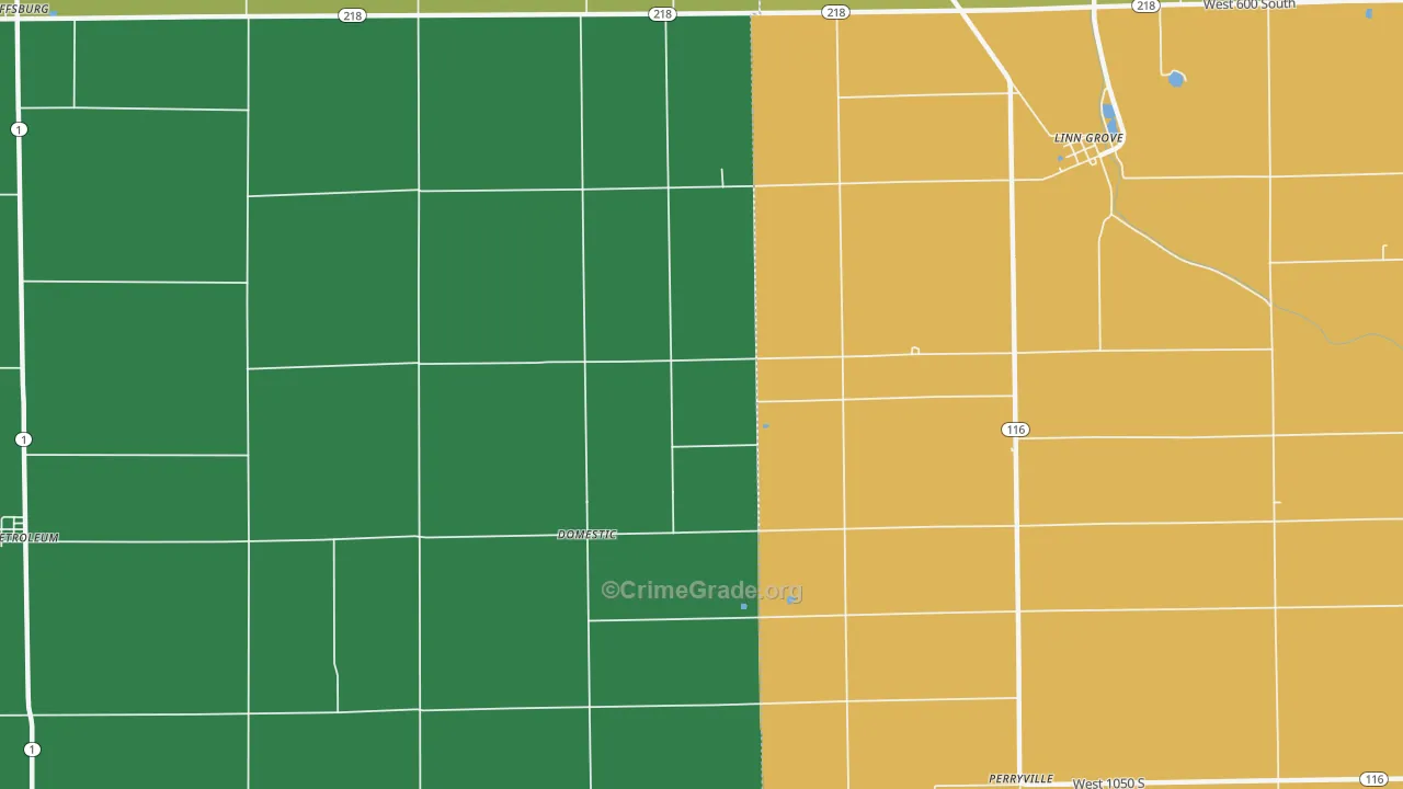 Domestic, IN Map of Theft Rates