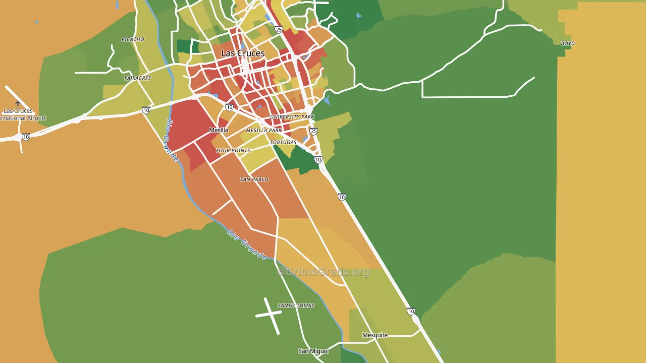 Dona Ana County, NM Map of Theft Rates