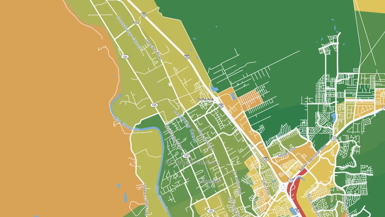 Dona Ana, NM Map of Theft Rates