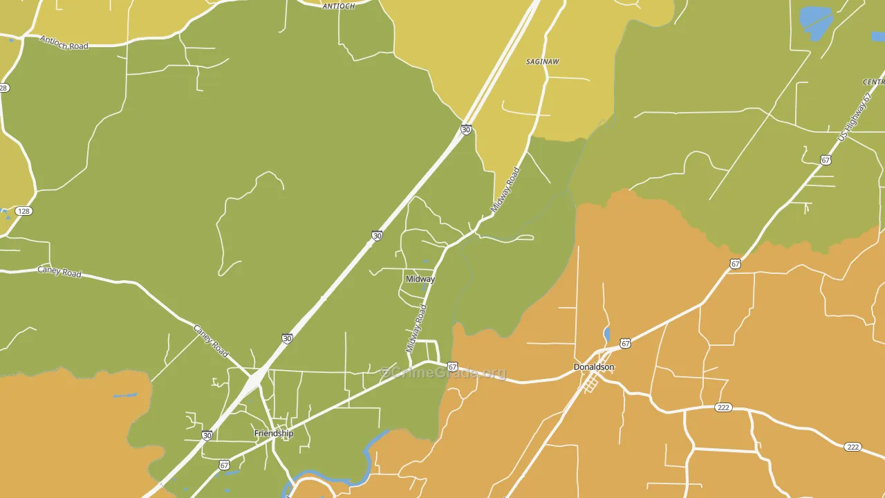 Donaldson, AR Map of Theft Rates