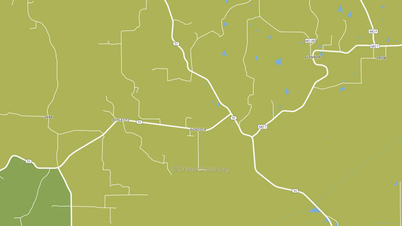Dongola, MO Map of Theft Rates
