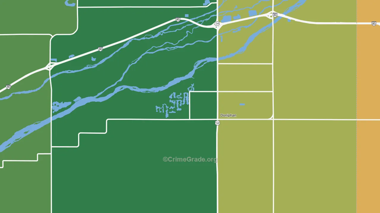 Doniphan, NE Map of Theft Rates