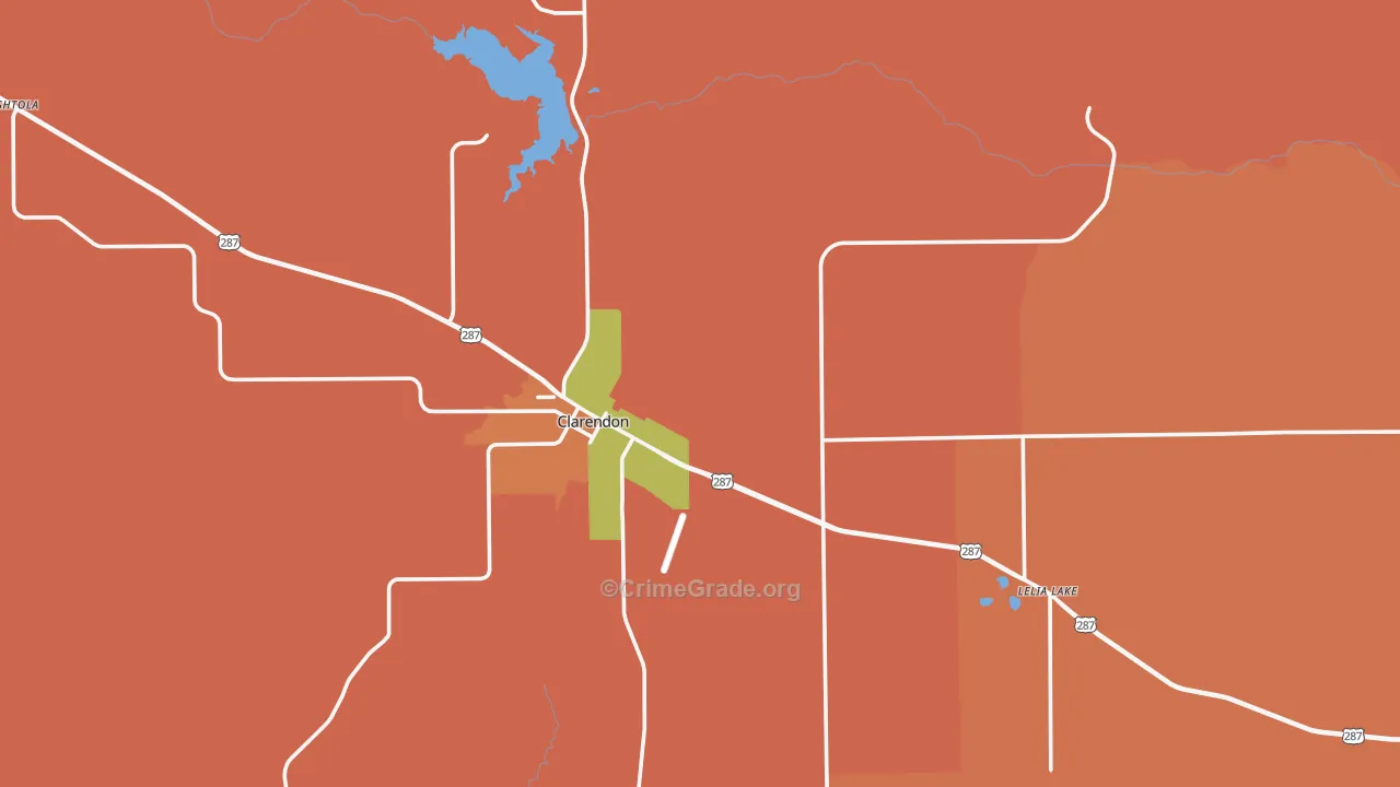 Donley County, TX Map of Theft Rates