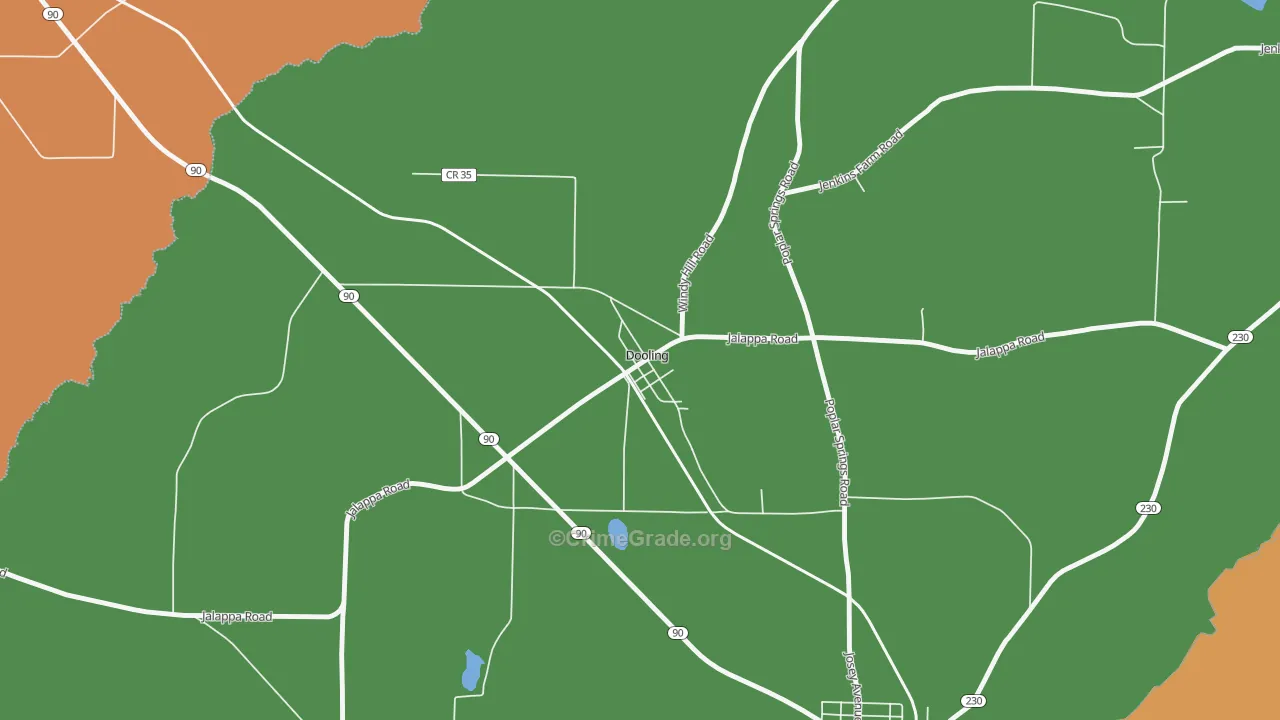 Dooling, GA Map of Theft Rates