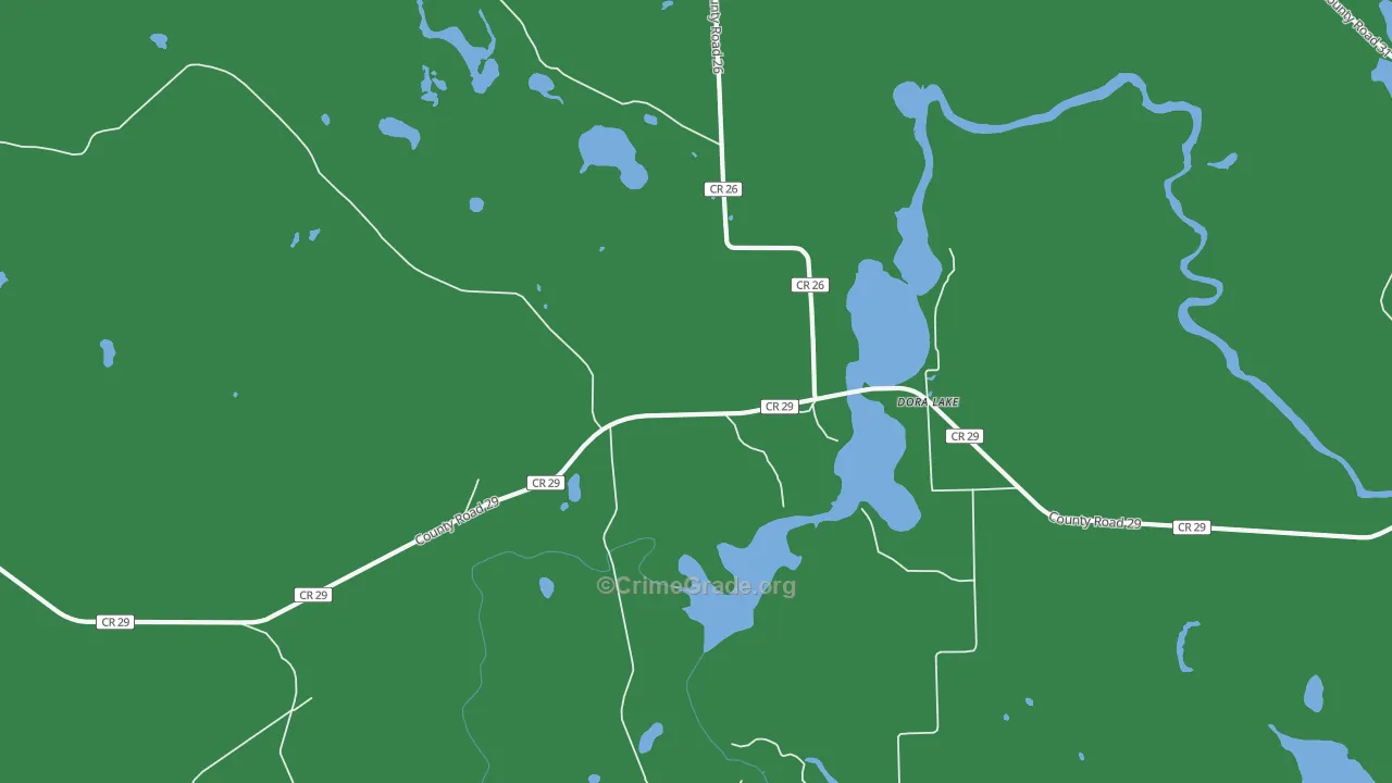 Dora Lake, MN Map of Theft Rates