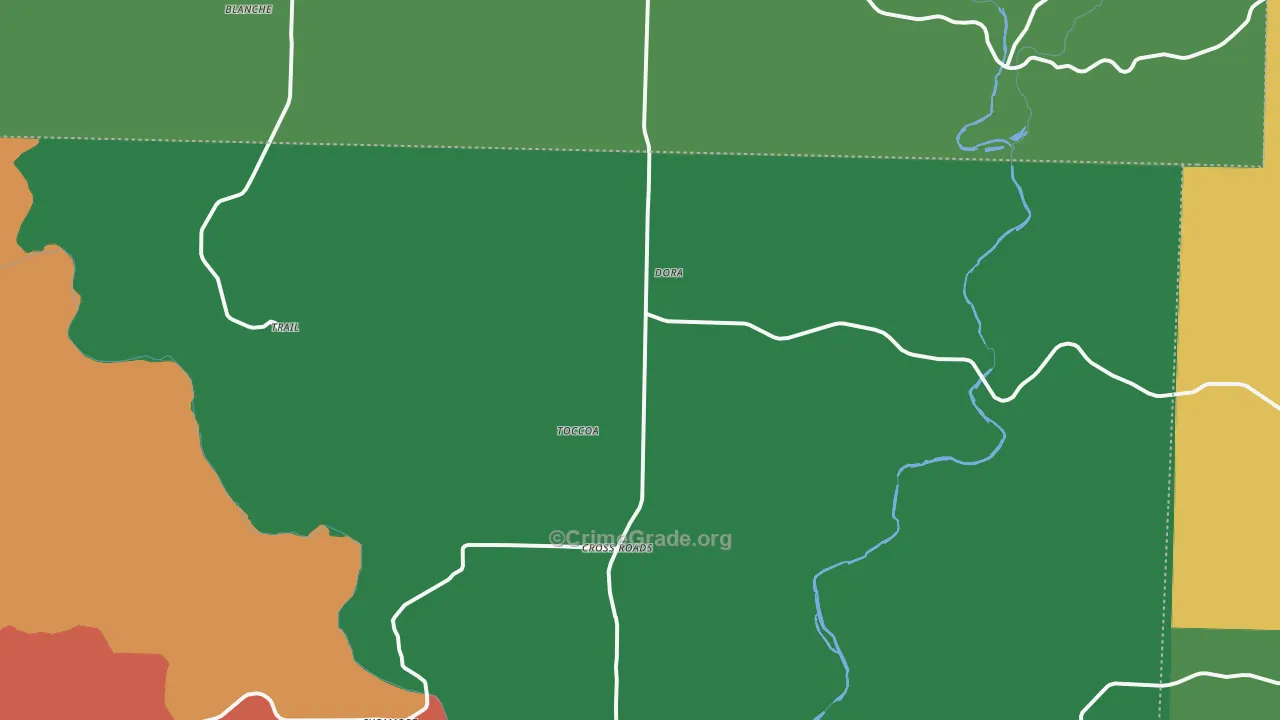 Dora, MO Map of Theft Rates