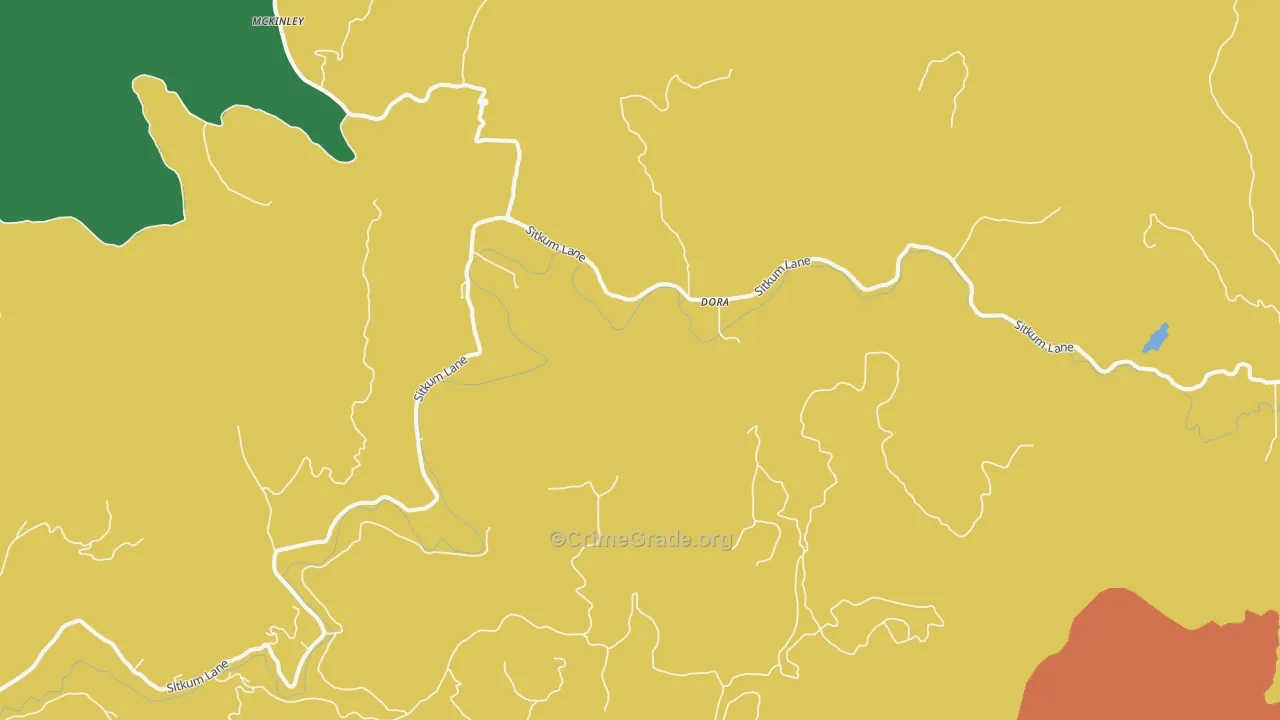 Dora, OR Map of Theft Rates