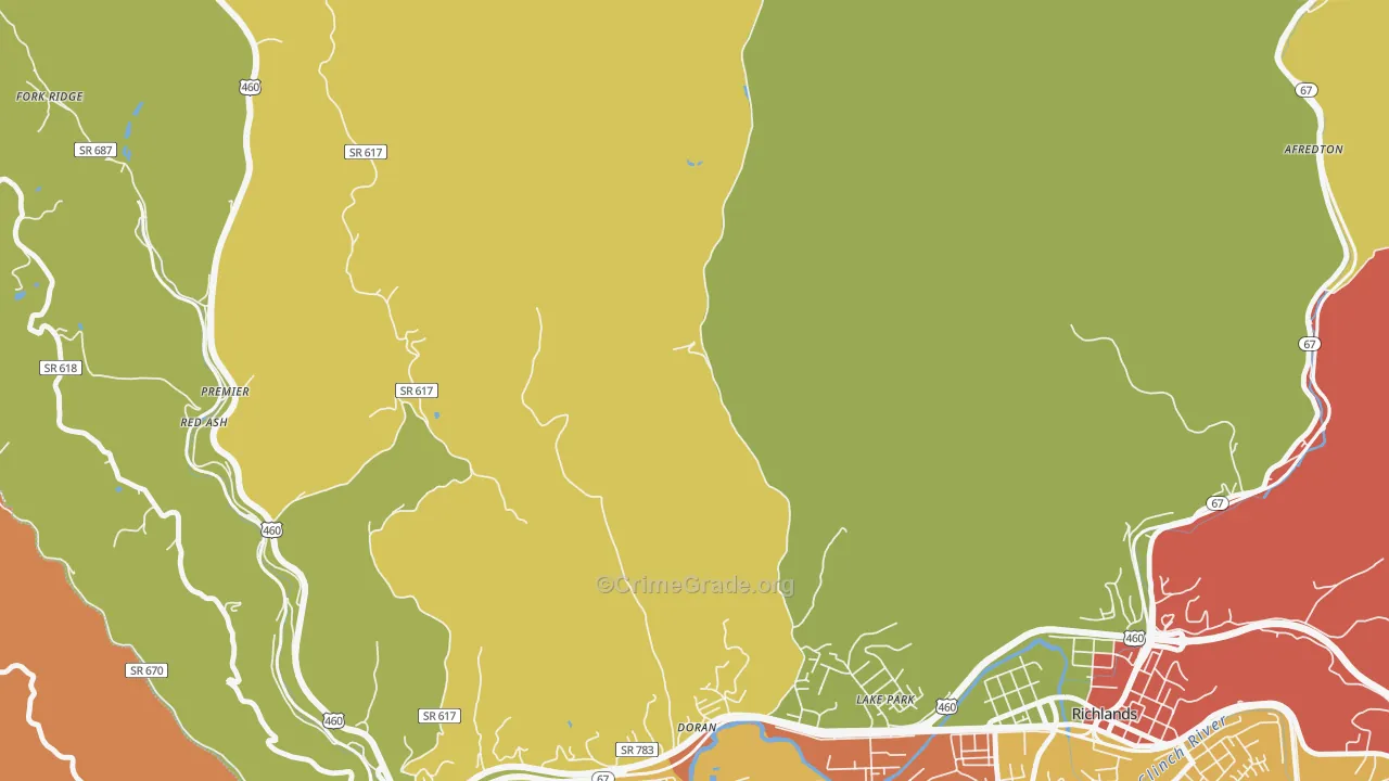 Doran, VA Map of Theft Rates