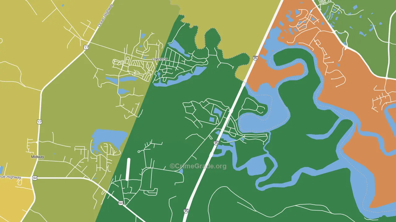 Dorchester, GA Map of Theft Rates