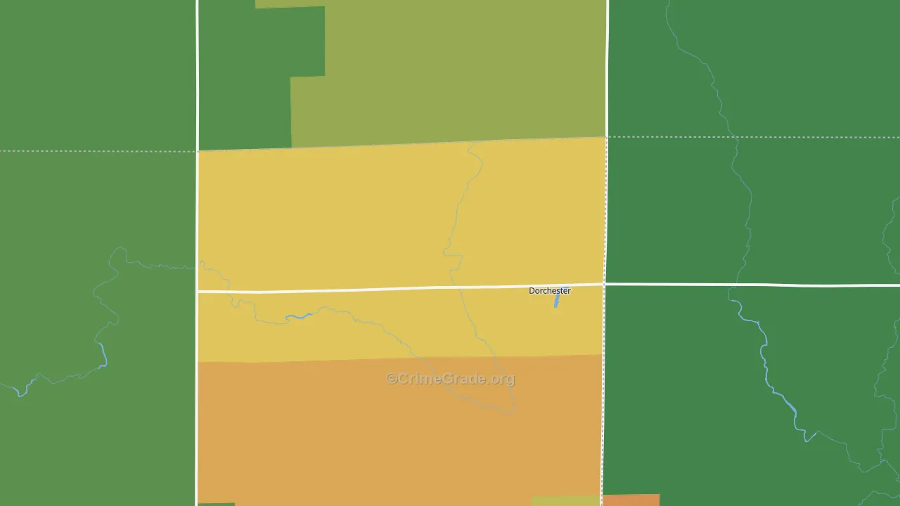 Dorchester, WI Map of Theft Rates