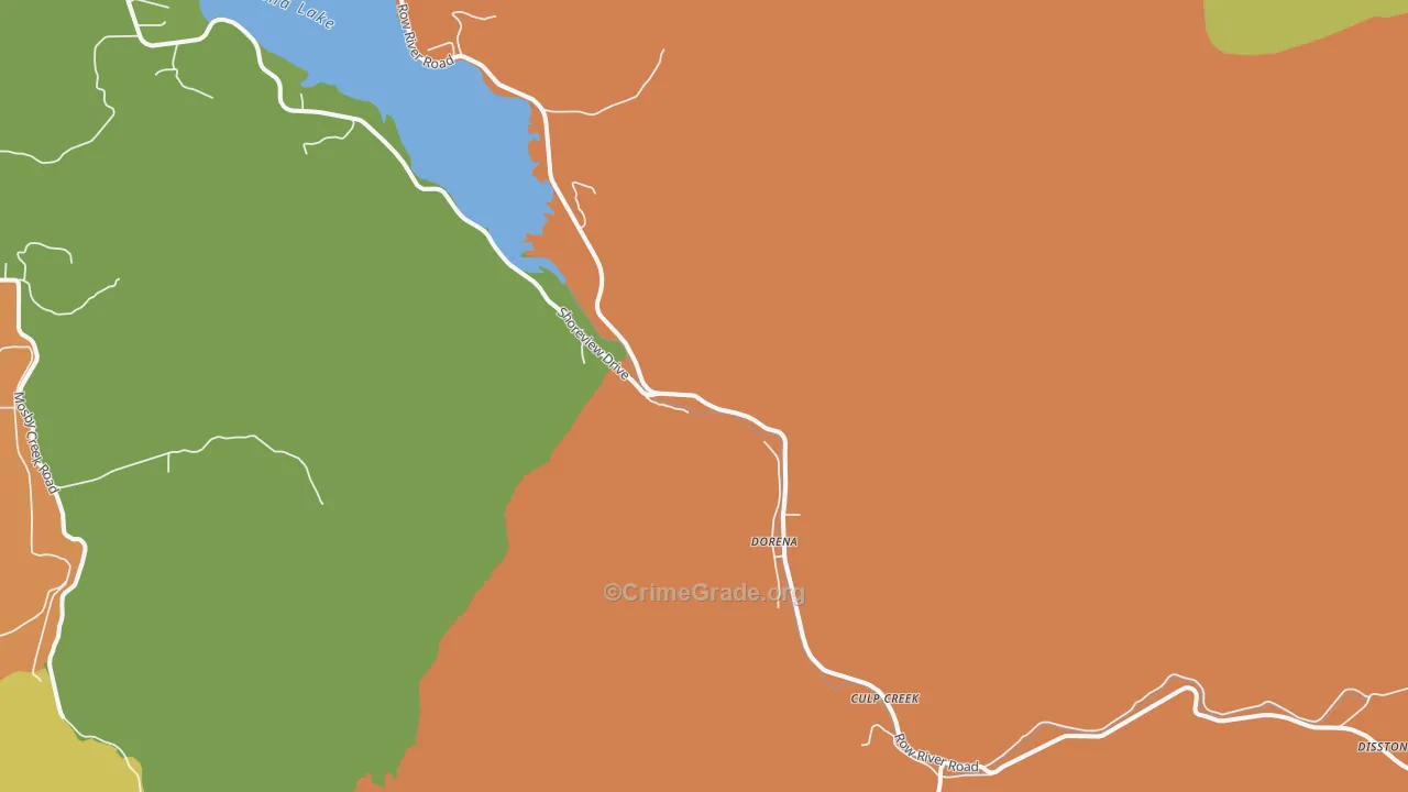 Dorena, OR Map of Theft Rates