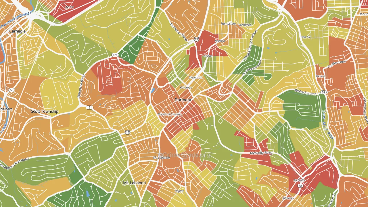 Dormont, PA Map of Theft Rates