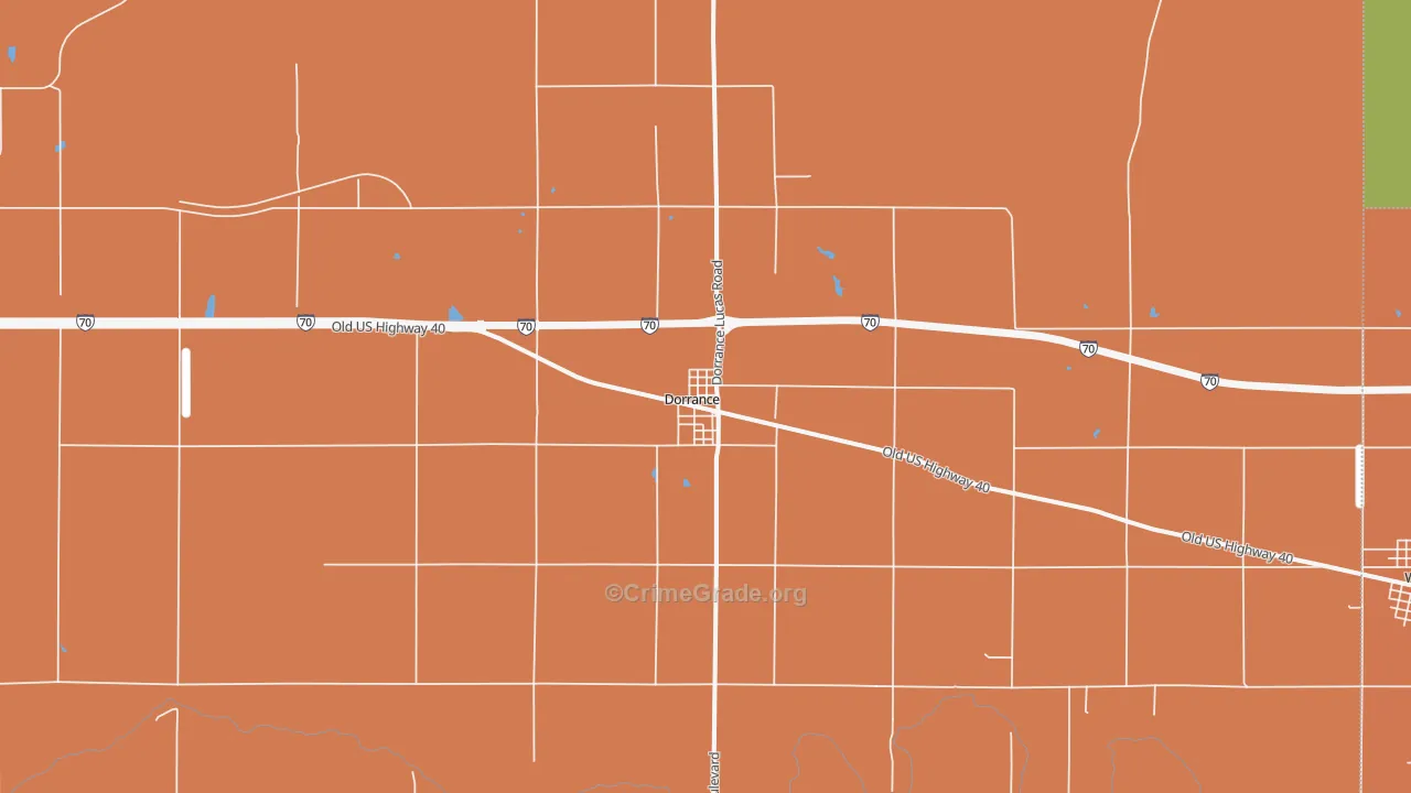 Dorrance, KS Map of Theft Rates