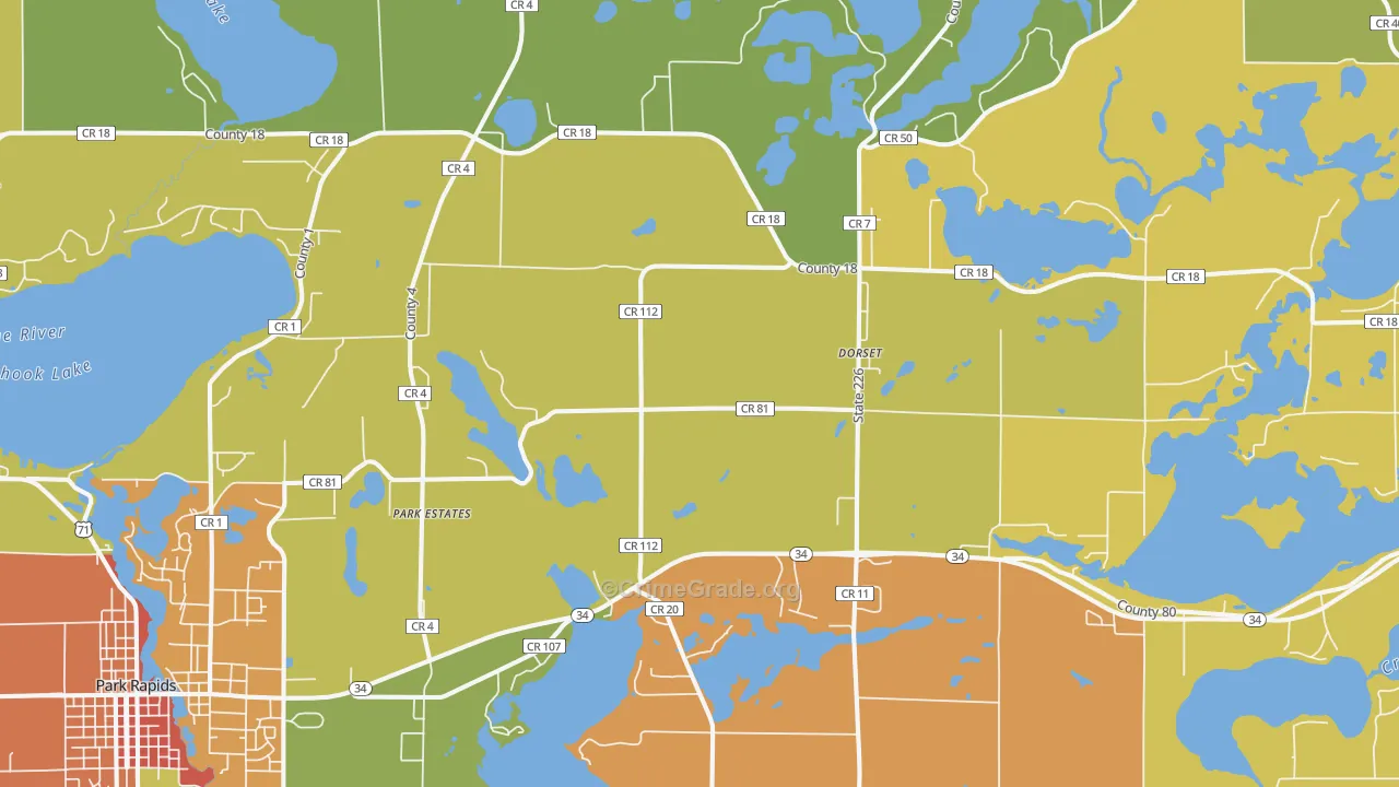Dorset, MN Map of Theft Rates