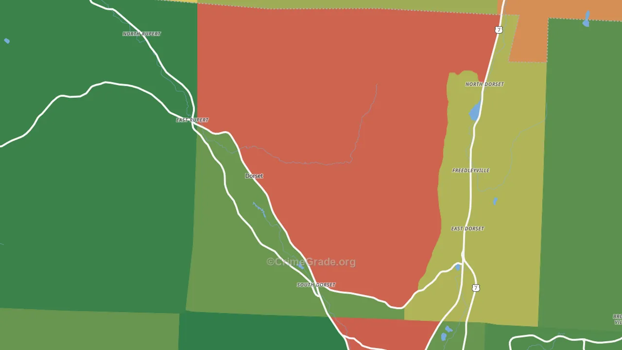 Dorset, VT Map of Theft Rates