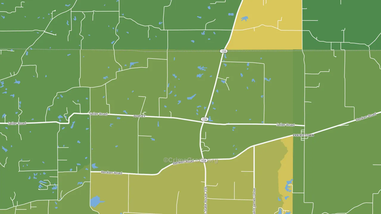 Dorsey, IL Map of Theft Rates