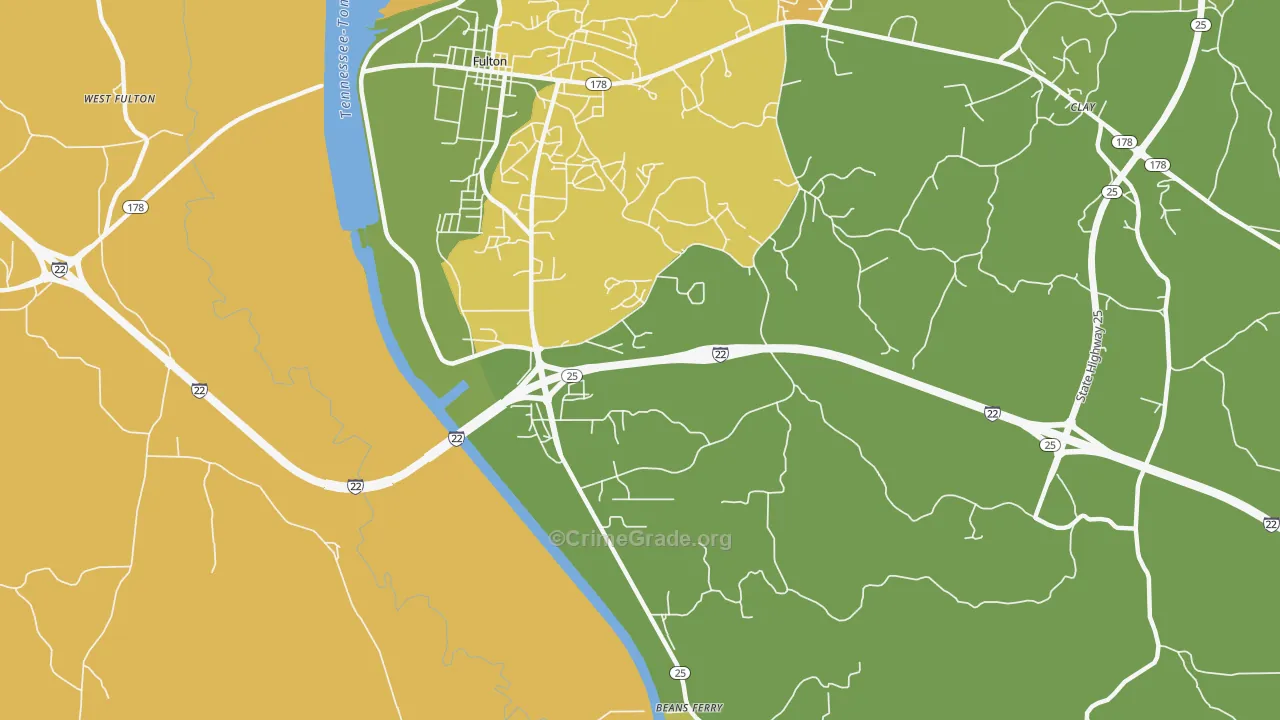 Dorsey, MS Map of Theft Rates