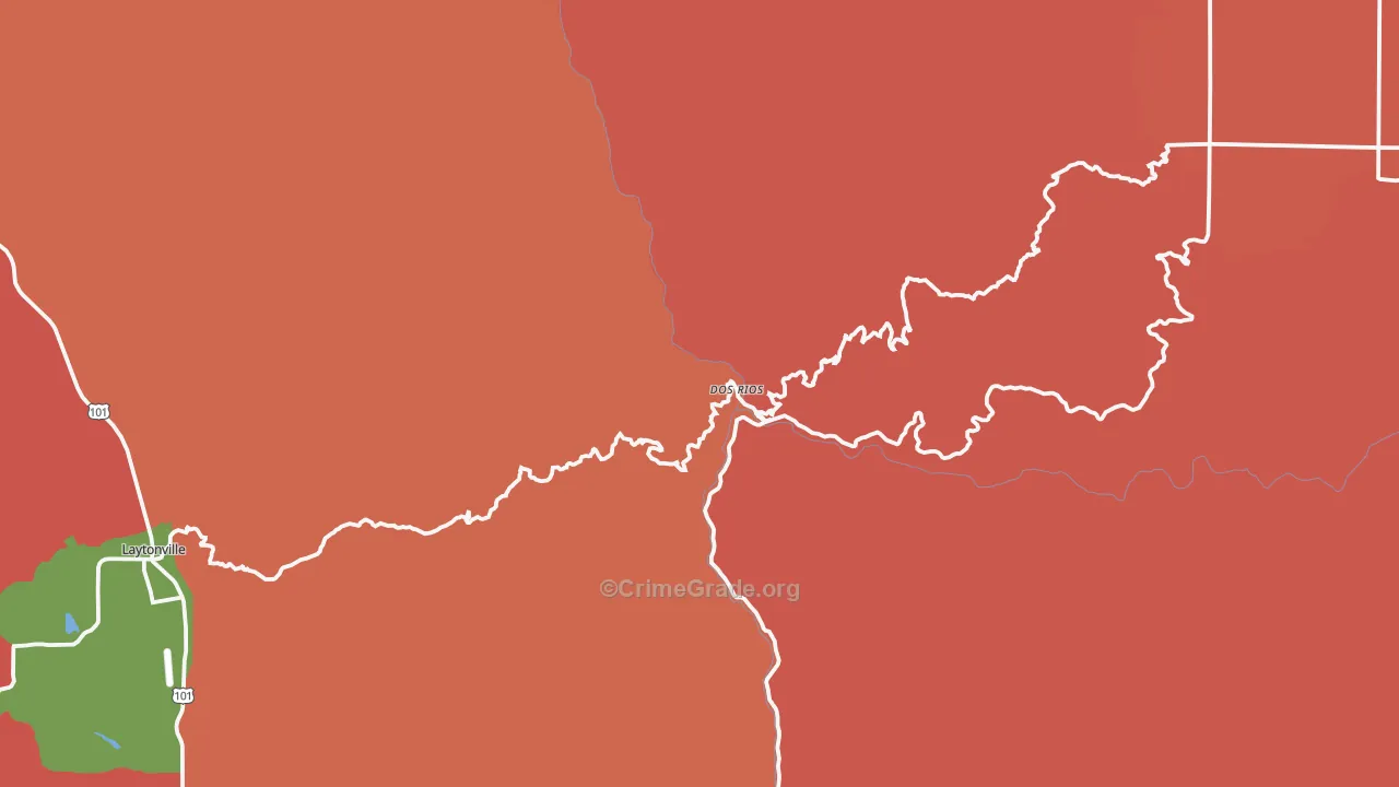 Dos Rios, CA Map of Theft Rates
