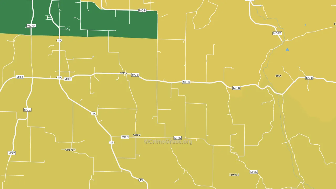 Doss, MO Map of Theft Rates