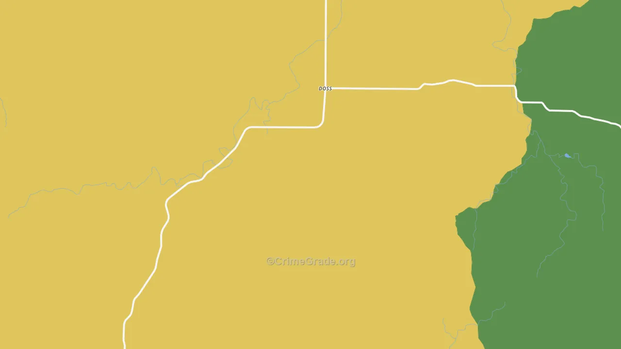 Doss, TX Map of Theft Rates