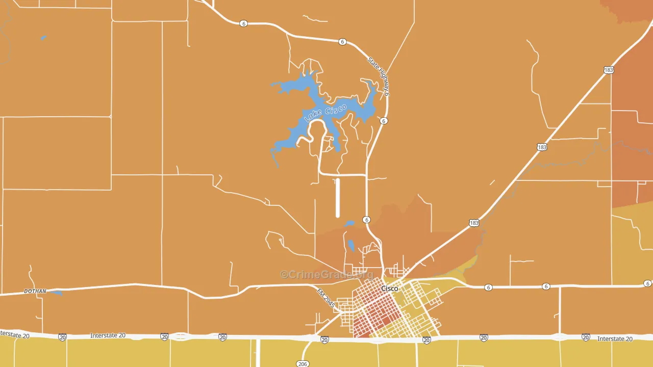 Dothan, TX Map of Theft Rates