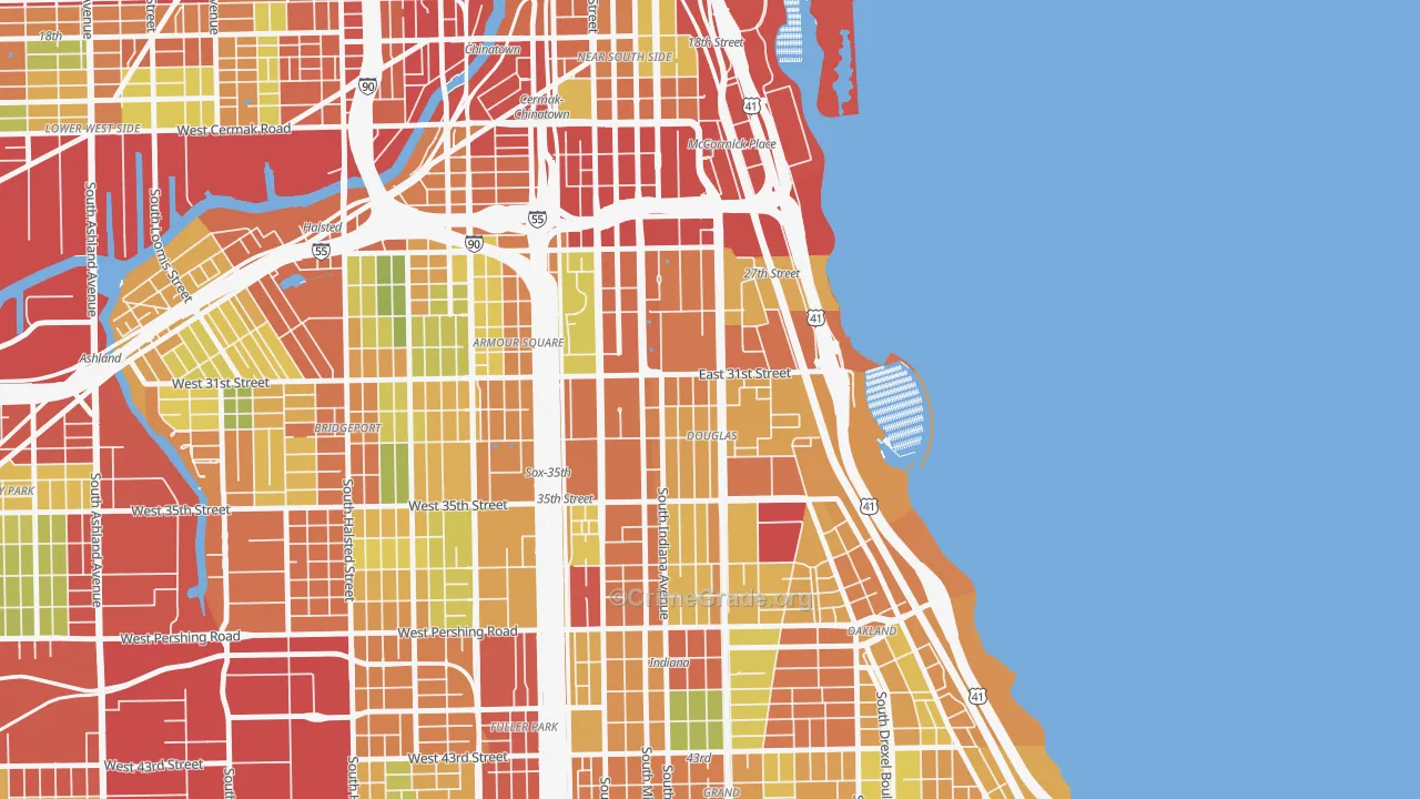 Douglas, Chicago, IL Map of Theft Rates