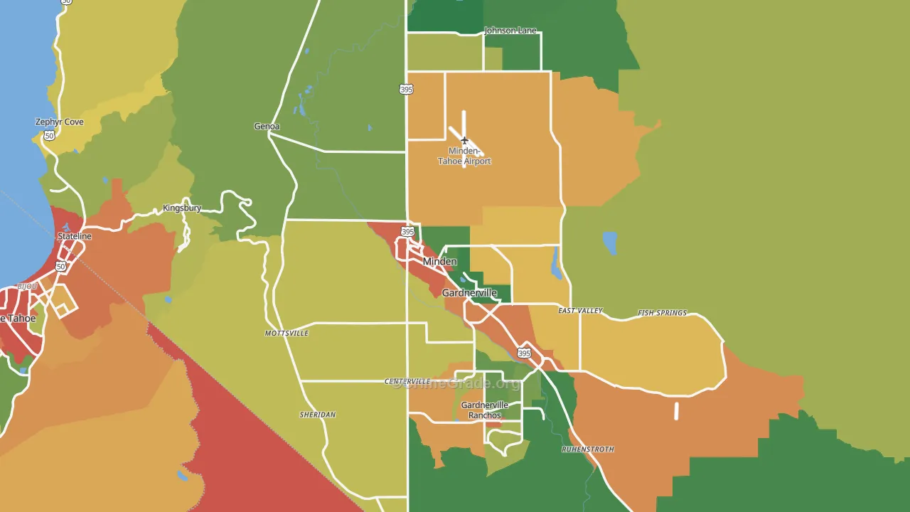 Douglas County, NV Map of Theft Rates