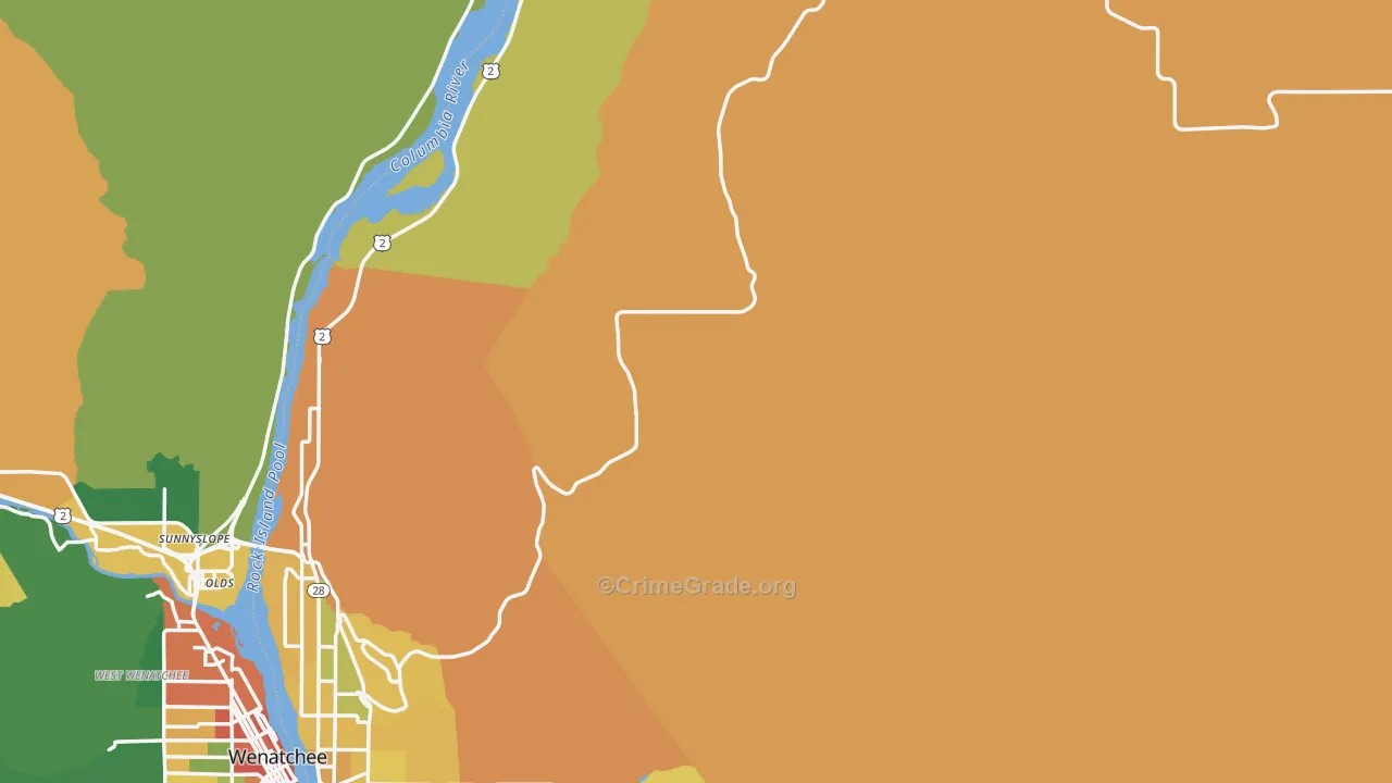 Douglas County, WA Map of Theft Rates