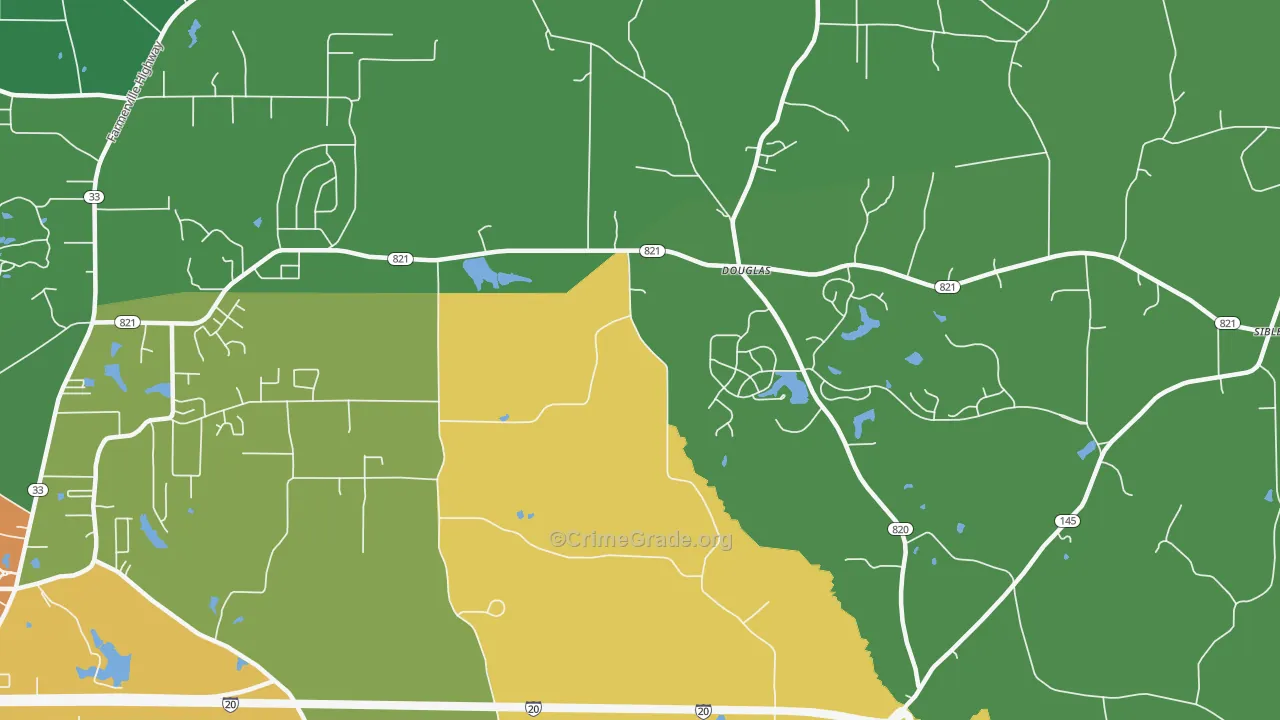 Douglas, LA Map of Theft Rates