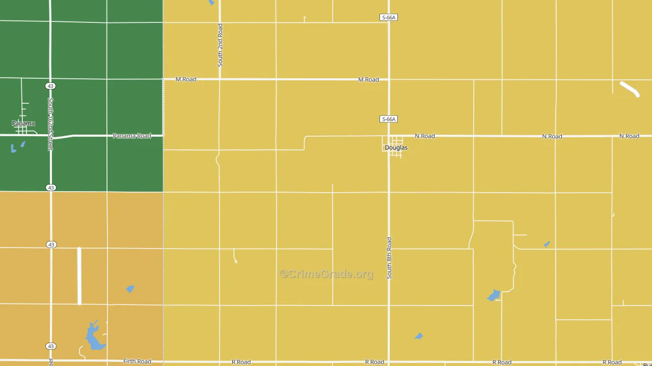 Douglas, NE Map of Theft Rates