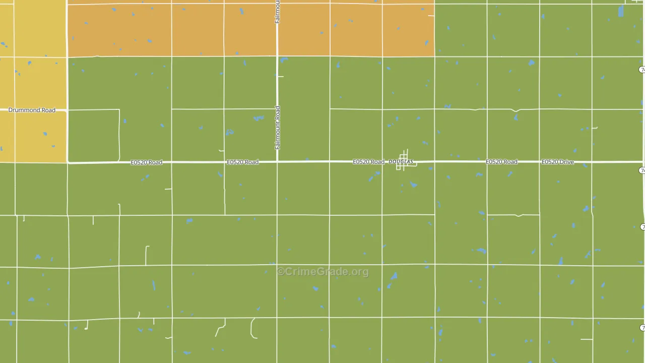 Douglas, OK Map of Theft Rates