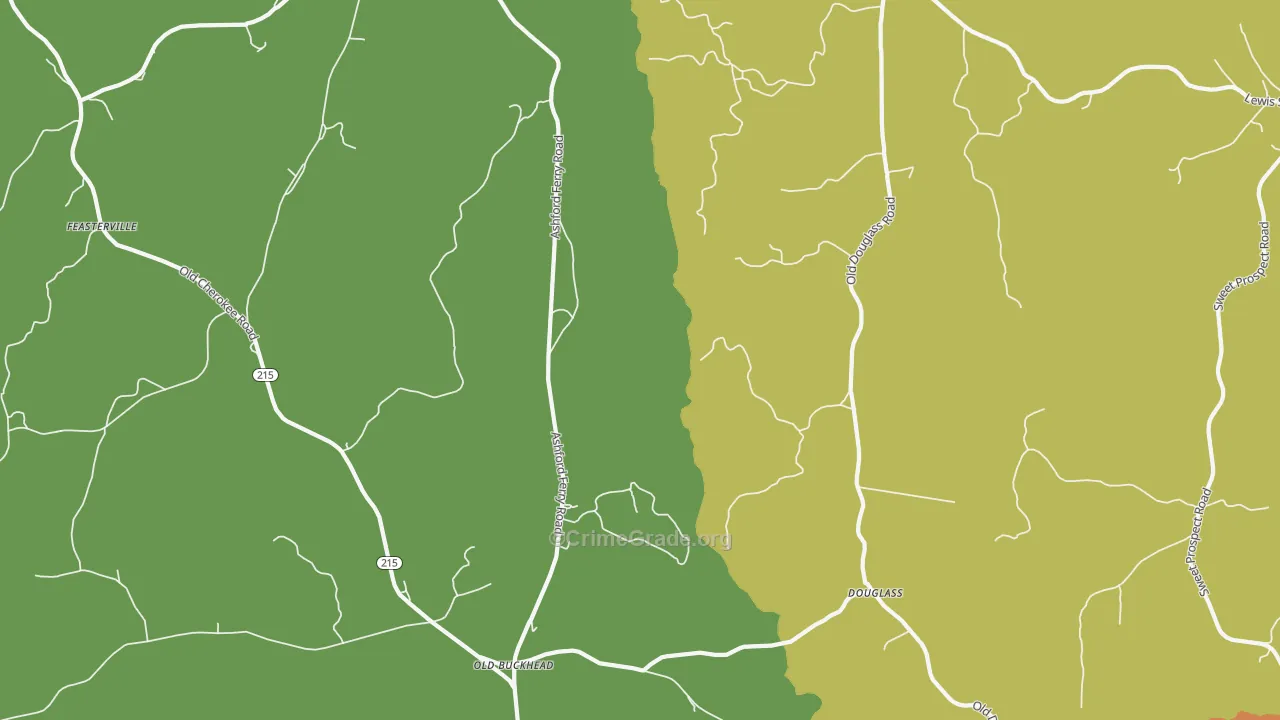 Douglass, SC Map of Theft Rates