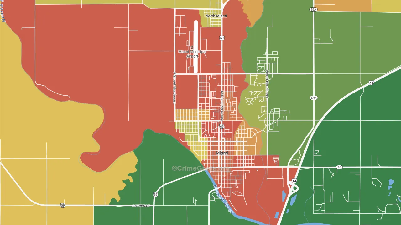 Douthat, OK Map of Theft Rates