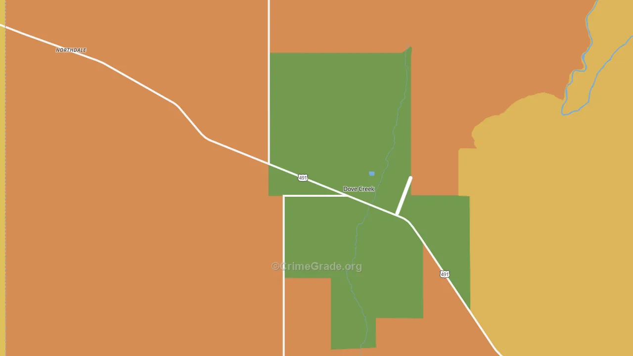 Dove Creek, CO Map of Theft Rates