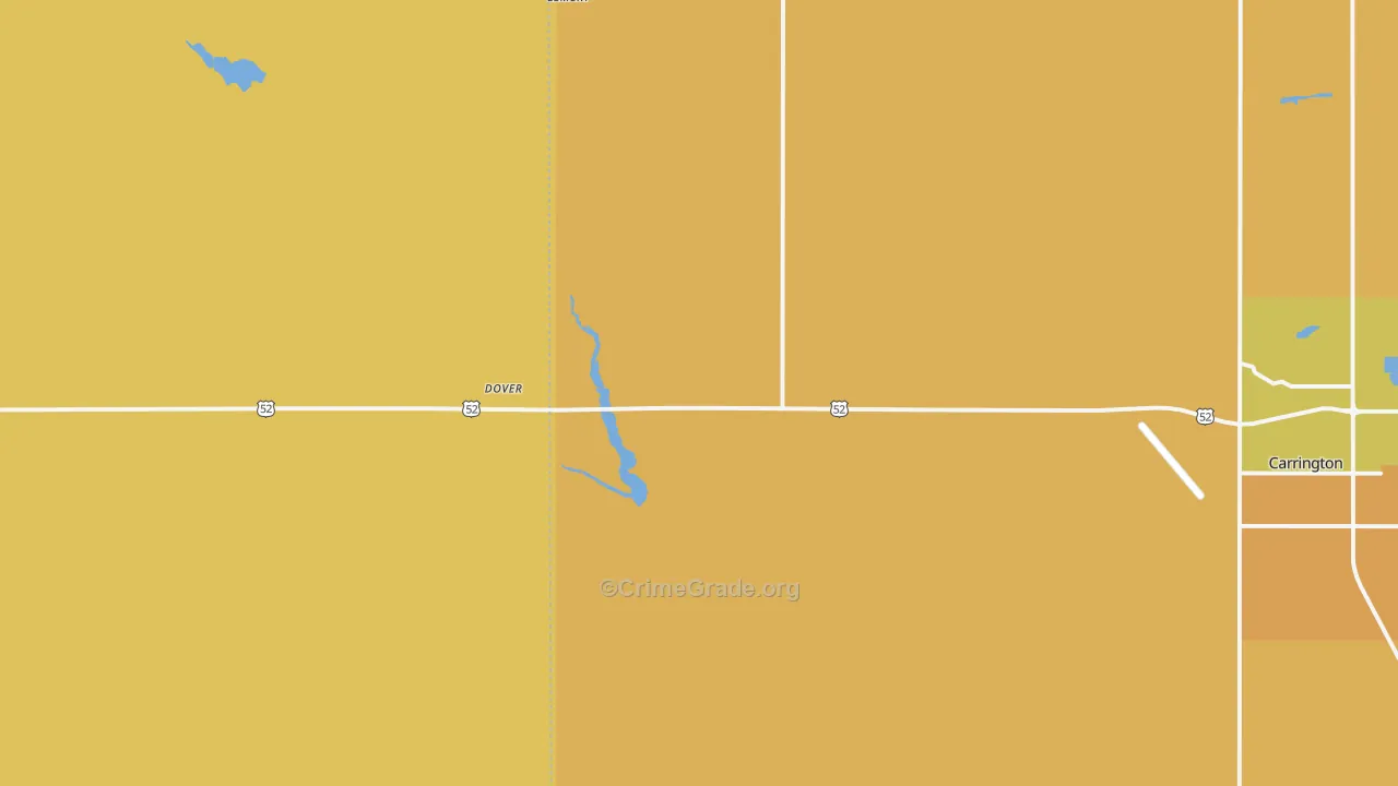 Dover, ND Map of Theft Rates