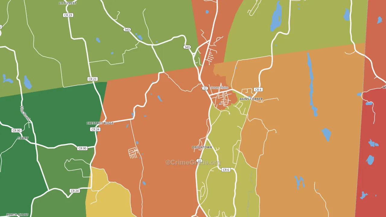 Dover Plains, NY Map of Theft Rates
