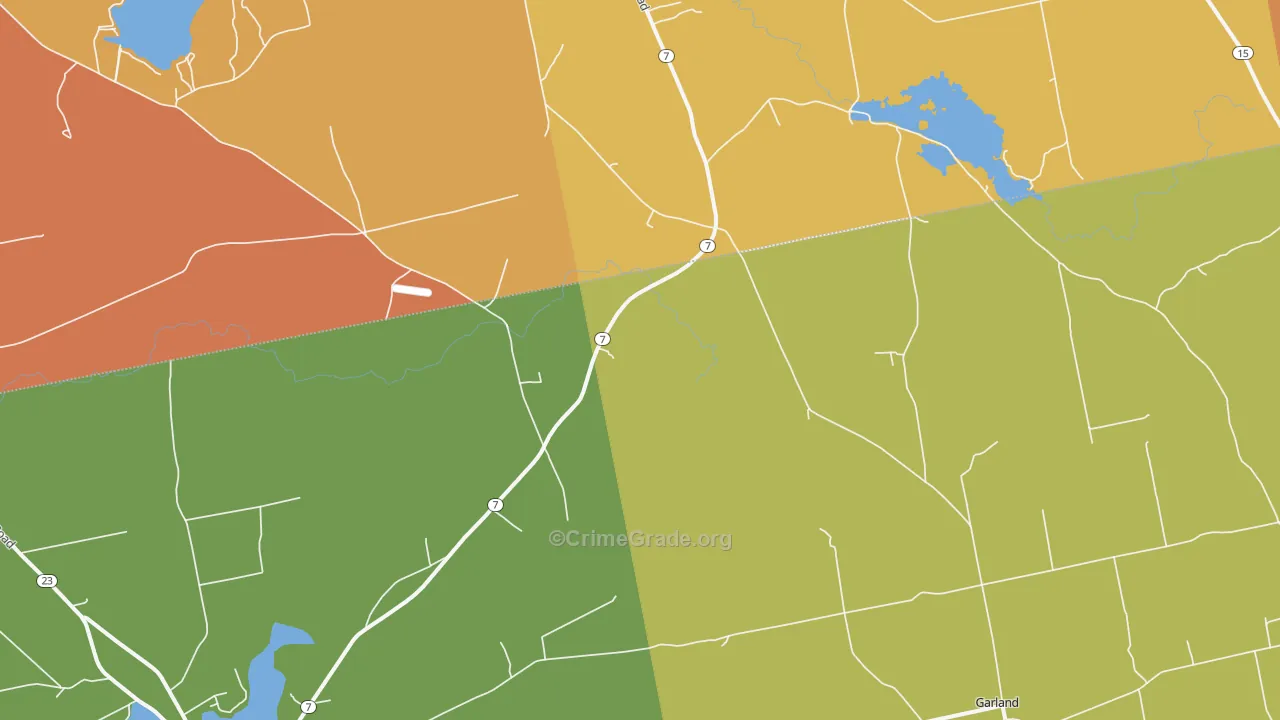 Dover South Mills, ME Map of Theft Rates