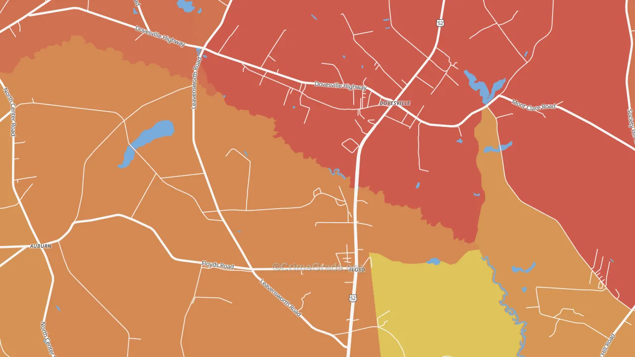Dovesville, SC Map of Theft Rates