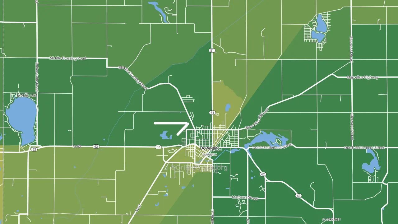 Dowagiac, MI Map of Theft Rates