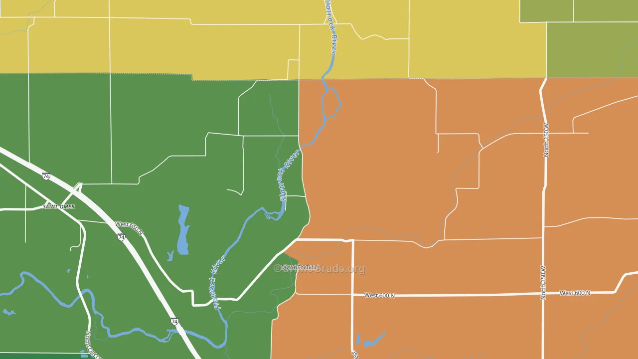 Downeyville, IN Map of Theft Rates