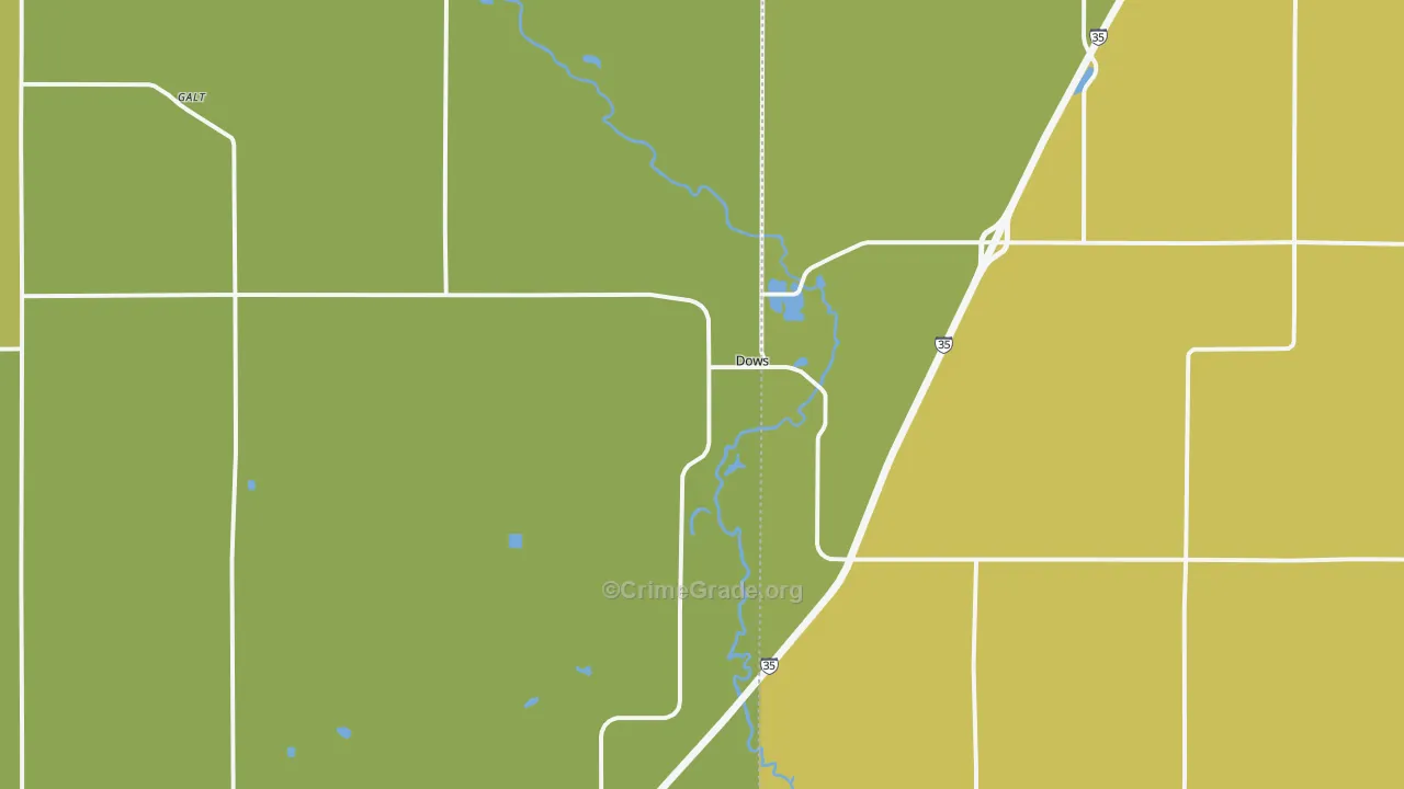 Dows, IA Map of Theft Rates
