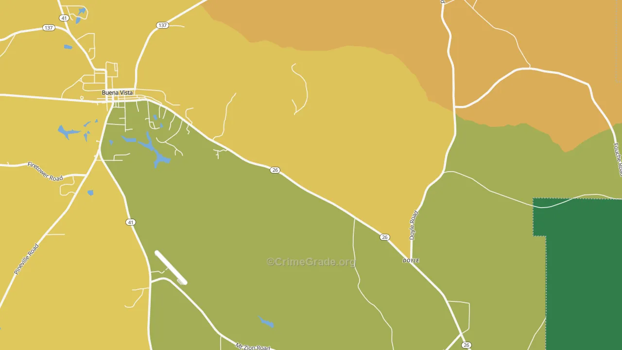 Doyle, GA Map of Theft Rates