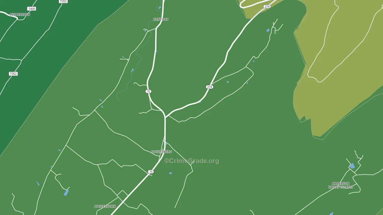 Doylesburg, PA Map of Theft Rates
